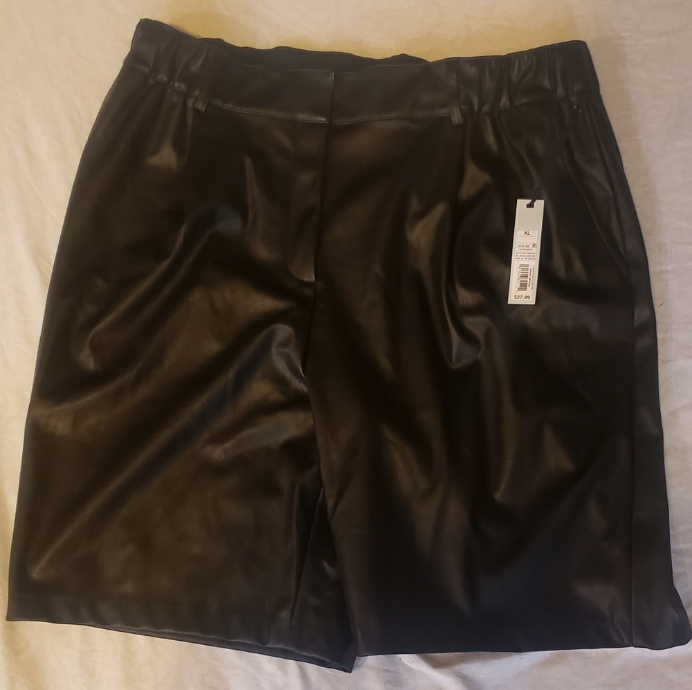 Faux leather shorts